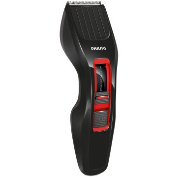 Aparat de tuns Philips HC3420/15, Acumulator, 0.5-23 mm, 13 trepte, Negru/Rosu