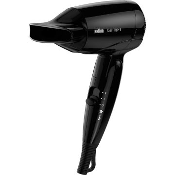 Uscator de par Braun HD130, 1200 W, 2 viteze, 2 trepte temperatura, Negru