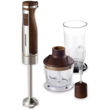 Mixer vertical Heinner HHB-1100WX, 1100 W, 0.8 l, 20 viteze, Argintiu/Maro