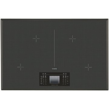 Plita incorporabila AEG HK894400FG, Inductie, 4 Zone de gatit, Touch control, 78 cm, Gri inchis