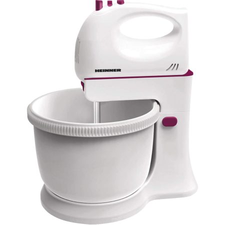 Mixer cu bol Heinner HMB-350BG, 300 W, 2.5 l, 5 viteze, Alb