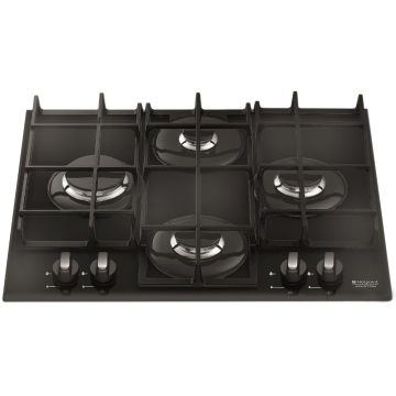 Plita incorporabila Hotpoint TQ 640 (BK) K GH/HA, 4 arzatoare gaz, Aprindere electrica, Sticla neagra