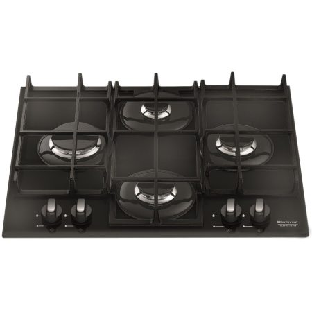 Plita incorporabila Hotpoint TQ 640 (BK) K GH/HA, 4 arzatoare gaz, Aprindere electrica, Sticla neagra