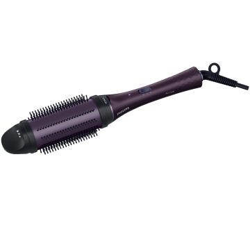 Perie incalzita Philips ProCare HP8634/00, Invelis ceramic si turmalina, 190º, Negru/Mov