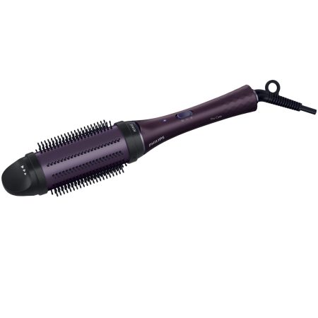 Perie incalzita Philips ProCare HP8634/00, Invelis ceramic si turmalina, 190º, Negru/Mov
