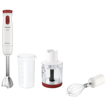 Mixer vertical Philips HR1625/00, 650 W, 0.5 l, 2 viteze, Alb/Rosu