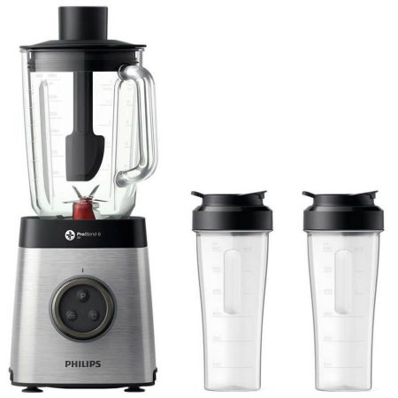Blender Philips HR3655/00, 1400 W, 2 l, Viteza variabila, Argintiu
