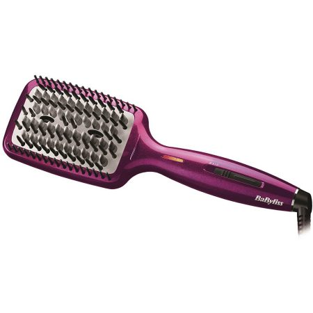 Perie electrica de indreptat parul Babyliss HSB100E Liss Brush 3D, Invelis ceramic, 200º, Mov