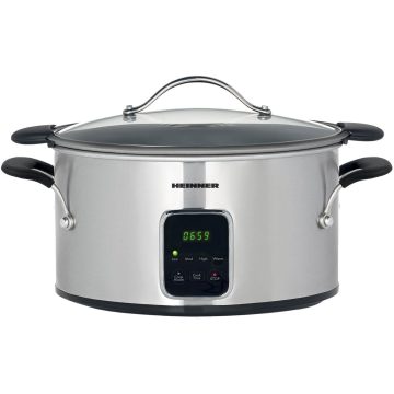Slow cooker Heinner HSCK-T6IX, 200 W, 6 l, Argintiu