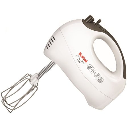 Mixer de mana Tefal Prepline HT411138, 450 W, 5 viteze, Alb/Negru
