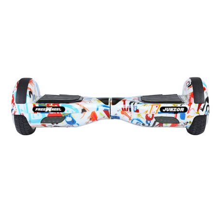 Scooter electric FreeWheel Junior Graffiti, Putere motoare 500W, Alb