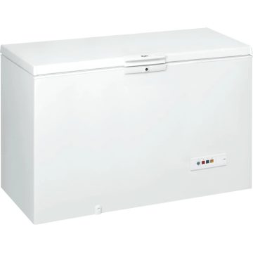 Lada frigorifica Whirlpool WHM 3911, 394 l, Control mecanic, Inghetare rapida, Iluminare interioara, Sistem drenare apa, Clasa F (clasificare energetica veche Clasa A+), H 91.6 cm, Alb