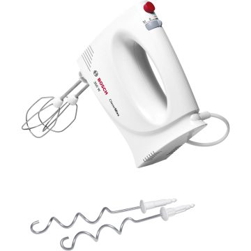 Mixer de mana Bosch MFQ3030, 350 W, 4 viteze, Alb