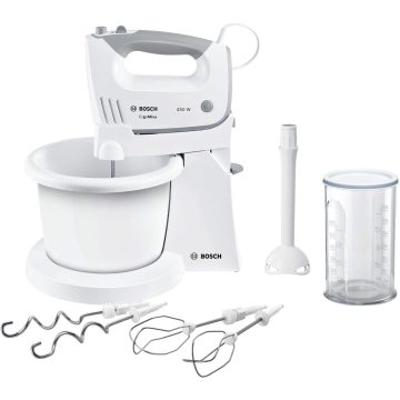 Mixer cu bol Bosch MFQ36445, 450 W, 5 viteze, Alb