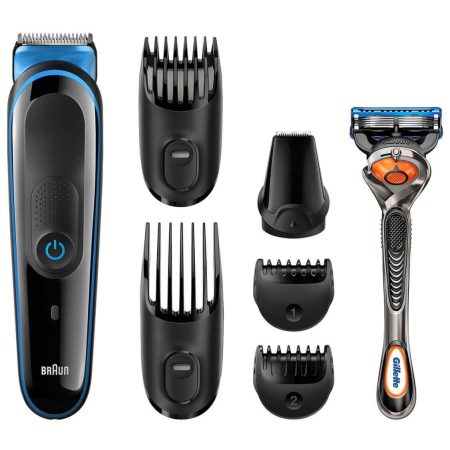 Kit de ingrijire Braun 7 in 1 MGK3045, Acumulator, 1-21 mm, Negru + Gillette Fusion ProGlide