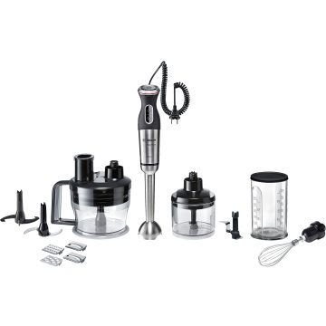 Mixer vertical Bosch MSM88190, 800 W, 12 viteze, Negru/Inox