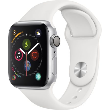 Apple Watch Series 4 GPS, 40mm Silver Aluminium Case, White Sport Band