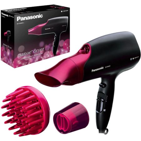 Uscator de par Panasonic EH-NA65-K825, 2000 W, 3 viteze, 4 trepte temperatura, Negru/Roz