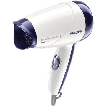 Uscator de par Philips HP8103, 1400 W, 2 viteze, 2 trepte temperatura, Alb/Albastru
