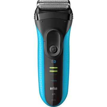 Aparat de ras Braun ProSkin 3040, Acumulator, Cap barbierit cu 3 lame, Umed/Uscat, Albastru