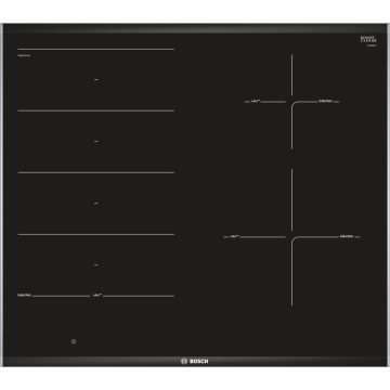 Plita incorporabila Bosch PXE675DC1E, Inductie, 4 zone de gatit