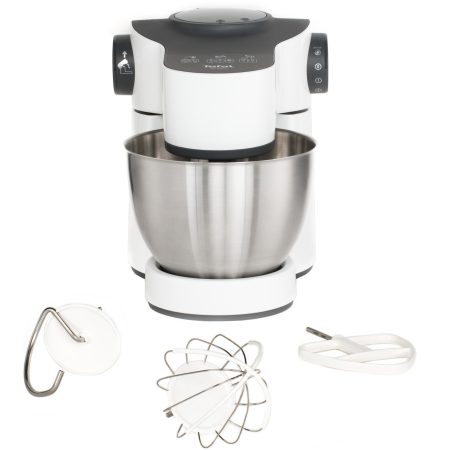 Robot de bucatarie Tefal QB300138, 700 W, 4 viteze + Puls, bol 4 l, Alb/Argintiu