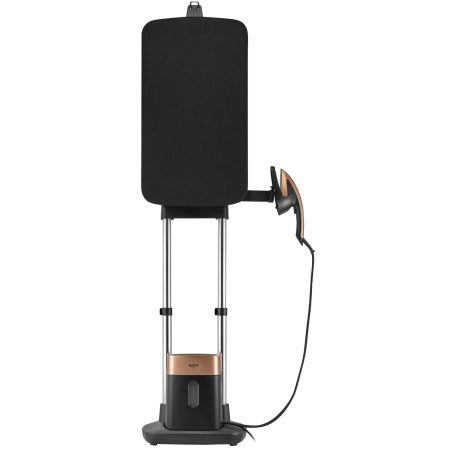 Aparat de calcat cu abur si masa de calcat Tefal Ixeo QT1020E0, 1600 W, 5 bar, Turbo Steam, 35 g/min, Igienizare tesaturi, Negru/Maro