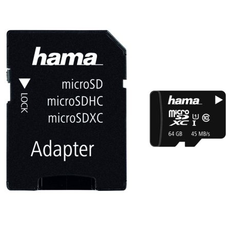 Card de memorie Hama MicroSDXC, 64GB, Clasa 10 + Adaptor