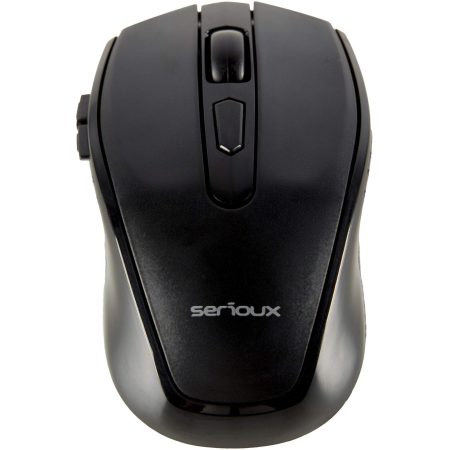 Mouse wireless Serioux Pastel 600, USB, Negru