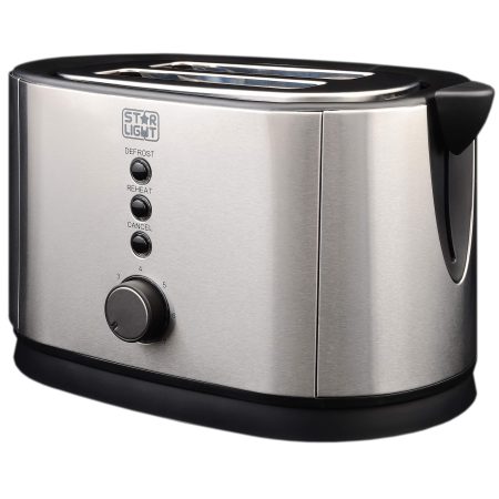 Prajitor de paine Star-Light TS-800W, 800 W, 2 felii de paine, Argintiu/Negru