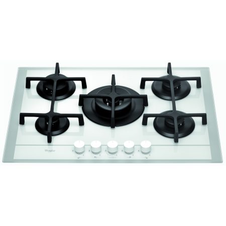 Plita incorporabila Whirlpool GOF 7523 WH, Gaz, 5 Arzatoare, Aprindere electrica, 73 cm, Alb