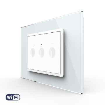 Intrerupator Triplu Wi-Fi cu Touch LIVOLO, standard italian – Serie Noua, Alb