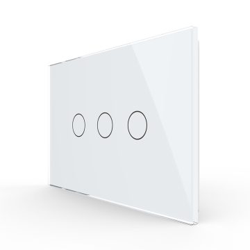 Panou intrerupator triplu cu touch Livolo din sticla, standard Italian – Serie noua