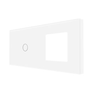 Panou Intrerupator Simplu cu Touch si Priza Simpla Din Sticla LUXION