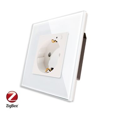 Priza Inteligenta cu Protocol Zigbee si Monitorizare Consum cu Rama Din Sticla LUXION
