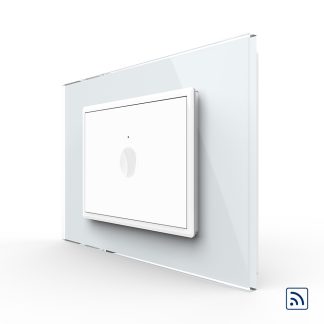 Intrerupator simplu wireless cu touch Livolo cu rama din sticla, standard Italian – Serie noua