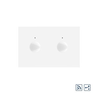 Modul intrerupator dublu cap scara / cruce wireless cu touch Livolo standard Italian, Serie noua