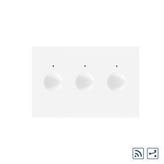 Modul intrerupator triplu cap scara / cap cruce wireless cu touch Livolo standard Italian, Serie noua