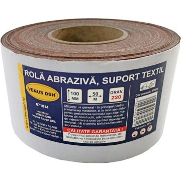 Rola abraziva, suport textil, 220 (100 mm x 50 m), DSH 071614