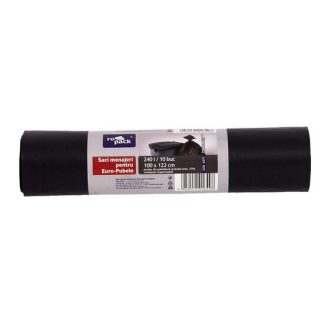Sac menajer ldpe negru 240 l, 10 buc (ropack), DSH 488306
