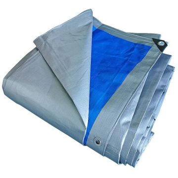 Prelata impermeabila cu inele 180 g/mp,10x15 m, argintiu-albastru, DSH 104121