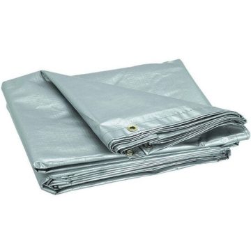 Prelata impermeabila cu inele 5 x 6 m - 150 g/mp, argintiu, DSH 104244