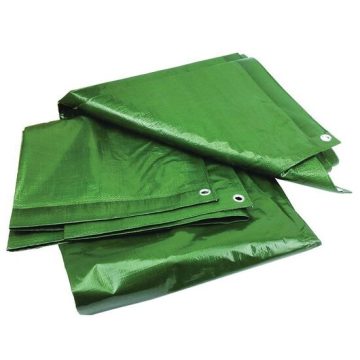 Prelata impermeabila cu inele 6 x 6 m - 120 g/mp, verde, DSH 104299