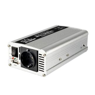 Invertor tensiune 12V DC-230V AC, 500/1000W cu USB, protectie la suprasarcina, supraincalzire, impotriva scurtcircuitarii si la descarcarea acumulatorului, priza prevazuta cu protectie copii Home SAI 1000USB
