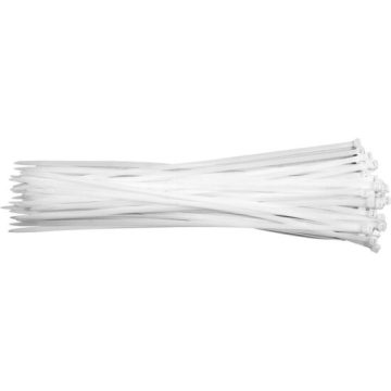Coliere din plastic 300 x 7,6 mm 50buc, albe Yato YT-70631