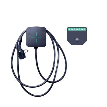 Statie de incarcare Type 2 pentru masini electrice cu management automat al puterii de incarcare, cablu de 5m, 6A-32A, 230V monofazat, 7.4kW, conectivitate WiFi, aplicatie mobila, protectie diferentiala (RCM), IP54, IK10, LEKTRI CO 1P7K  + EM 1 Phase