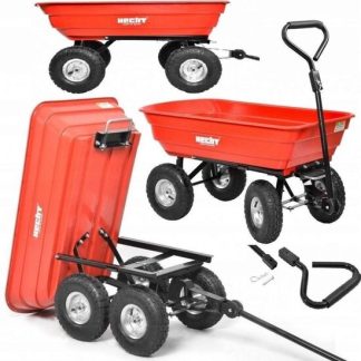 Remorca / carucior pentru Tractorase de tuns iarba Hecht 52145, capactitate incarcare 250 kg, cu maner