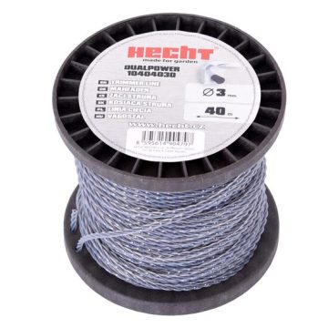 Fir pentru trimmer HECHT 10404030, profil rasucit, diametru 3 mm, lungime 40 m, cu insertie metalica