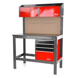 Banc de scule cu 4 sertare HECHT 2091, din metal, 120 x 58 x 174 cm, capacitate maxima de incarcare 450 kg