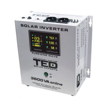 Invertor solar de la 48V la 230V 3600VA/2400W MPPT unda sinusoidala TED000309
